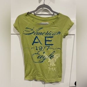 American Eagle VINTAGE Tshirt Size Small Lime Green Great Condition